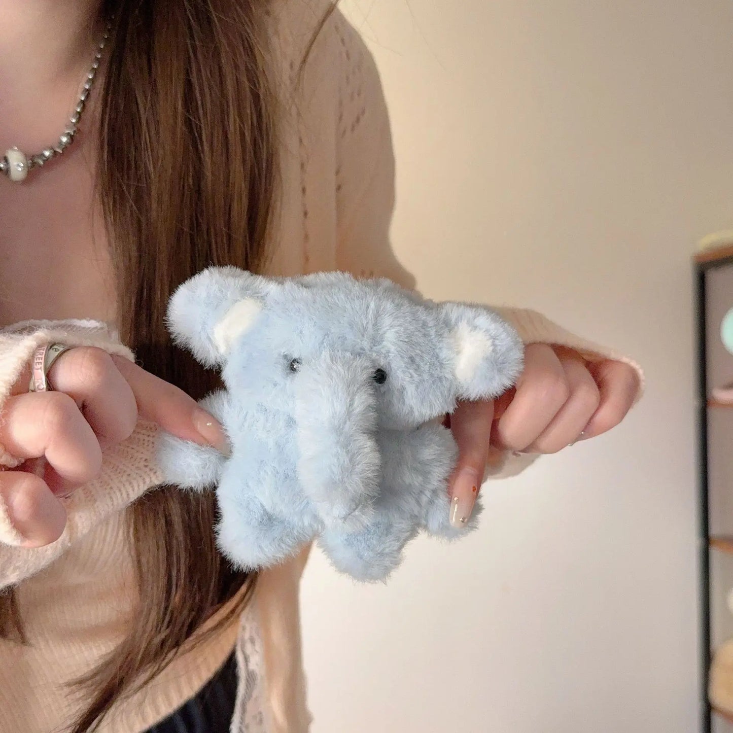 Korean Cute Fluffy Plush 3D Cartoon Elephant Earphone Case for Airpods Pro 4 3 2 1 Headset Protective Cover For Air Pods Pro 2