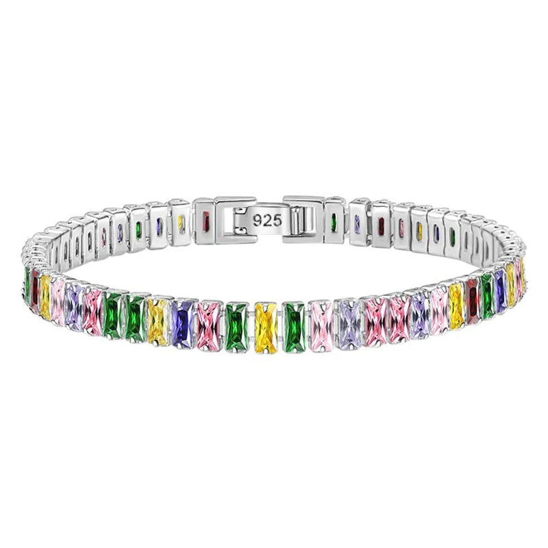 Real Moissanite Bracelet Sparkling S925 Sterling Silver Luxury Diamond Jewelry
