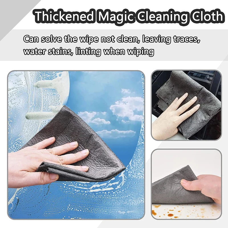 5-1PC Thickened Magic Cleaning Cloth Microfiber Glass Clean Towel Reusable Washable Lint-free Cleaning Rag for Kitchen Glass Car