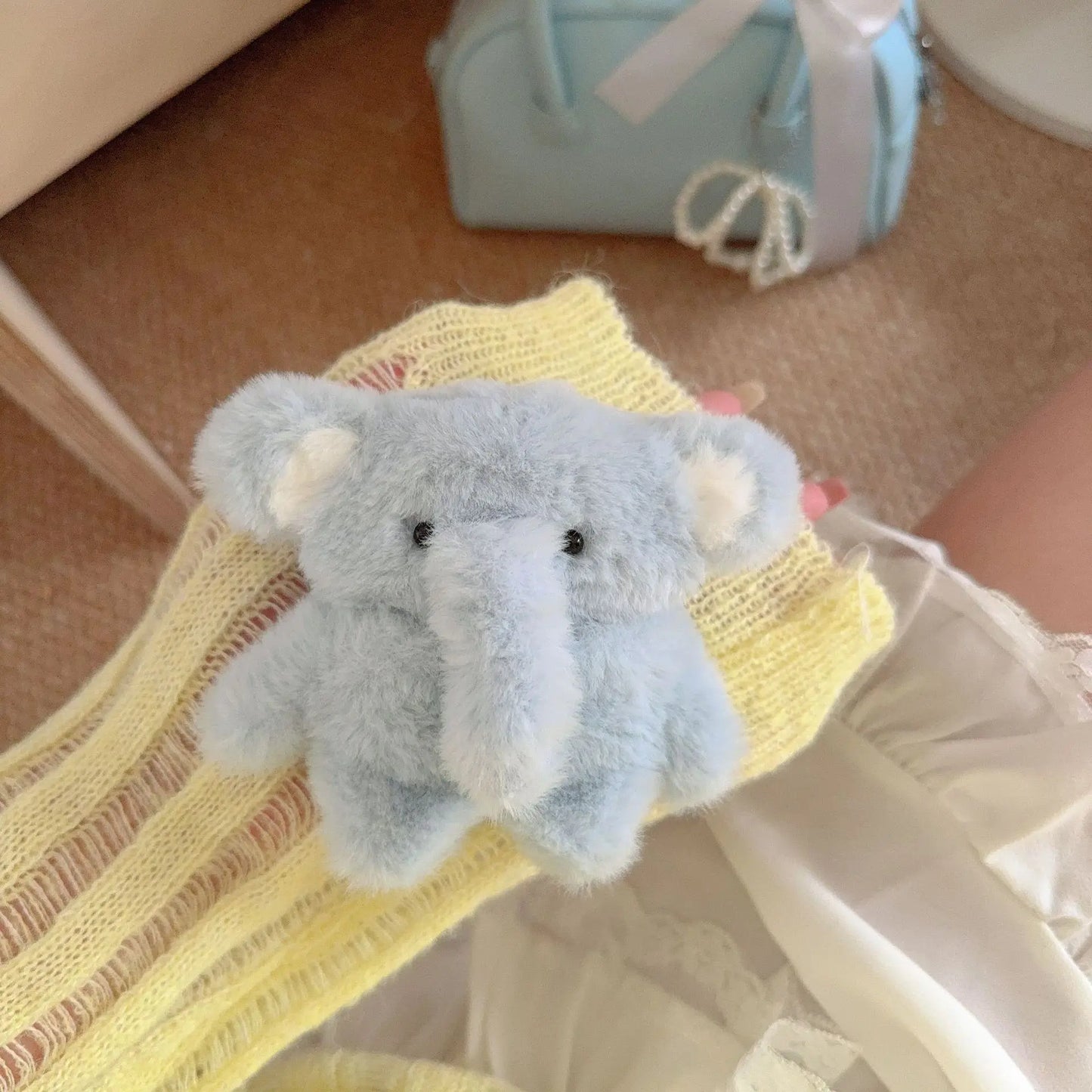 Korean Cute Fluffy Plush 3D Cartoon Elephant Earphone Case for Airpods Pro 4 3 2 1 Headset Protective Cover For Air Pods Pro 2
