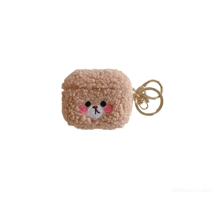 Cute Plush Teddy Bear with Pendant Wireless Bluetooth Earphone Case Suitable for Airpods1/2/3/4/pro Fashion Earphone Accessories