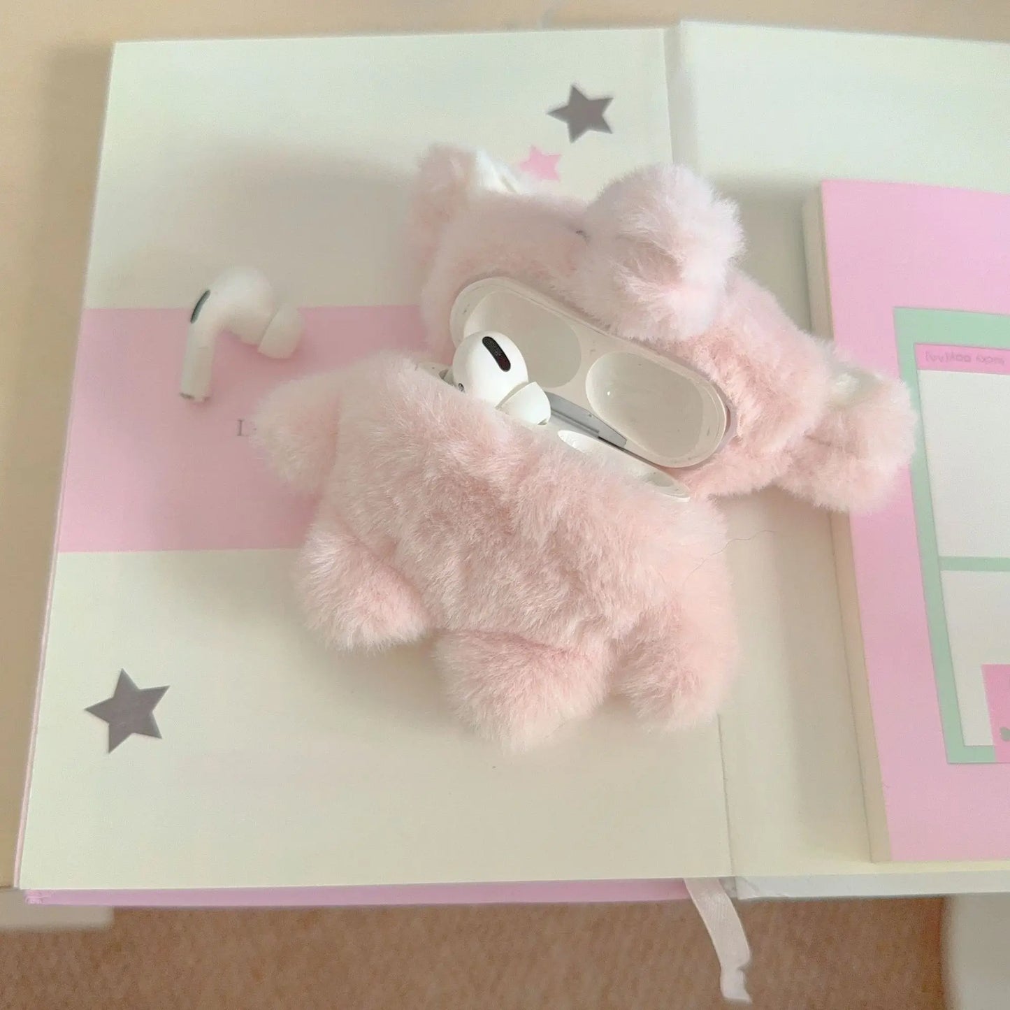 Korean Cute Fluffy Plush 3D Cartoon Elephant Earphone Case for Airpods Pro 4 3 2 1 Headset Protective Cover For Air Pods Pro 2