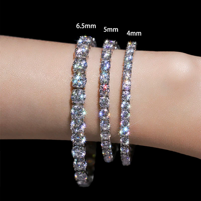 Real Moissanite Bracelet Sparkling S925 Sterling Silver Luxury Diamond Jewelry