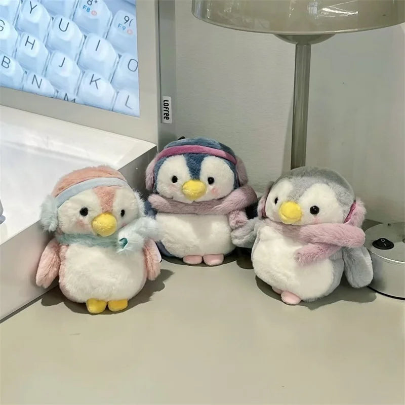 Funny Cute Plush Penguin Headphone Case For Apple Airpods 4 3 2 Pro Cover Kawaii Fur Fluffy Headset Cases for Airpod Pro2 Funda