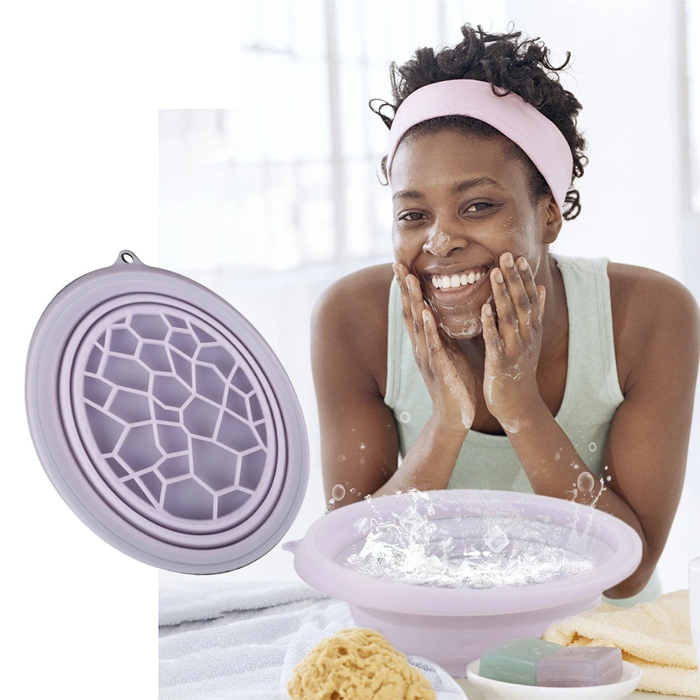 Foldable Silicone Ice Bath Tray Cold Therapy Portable Cryo Skin Tool Travel Beauty Bowl Facial Tool Face Ice Bath Water Chiller