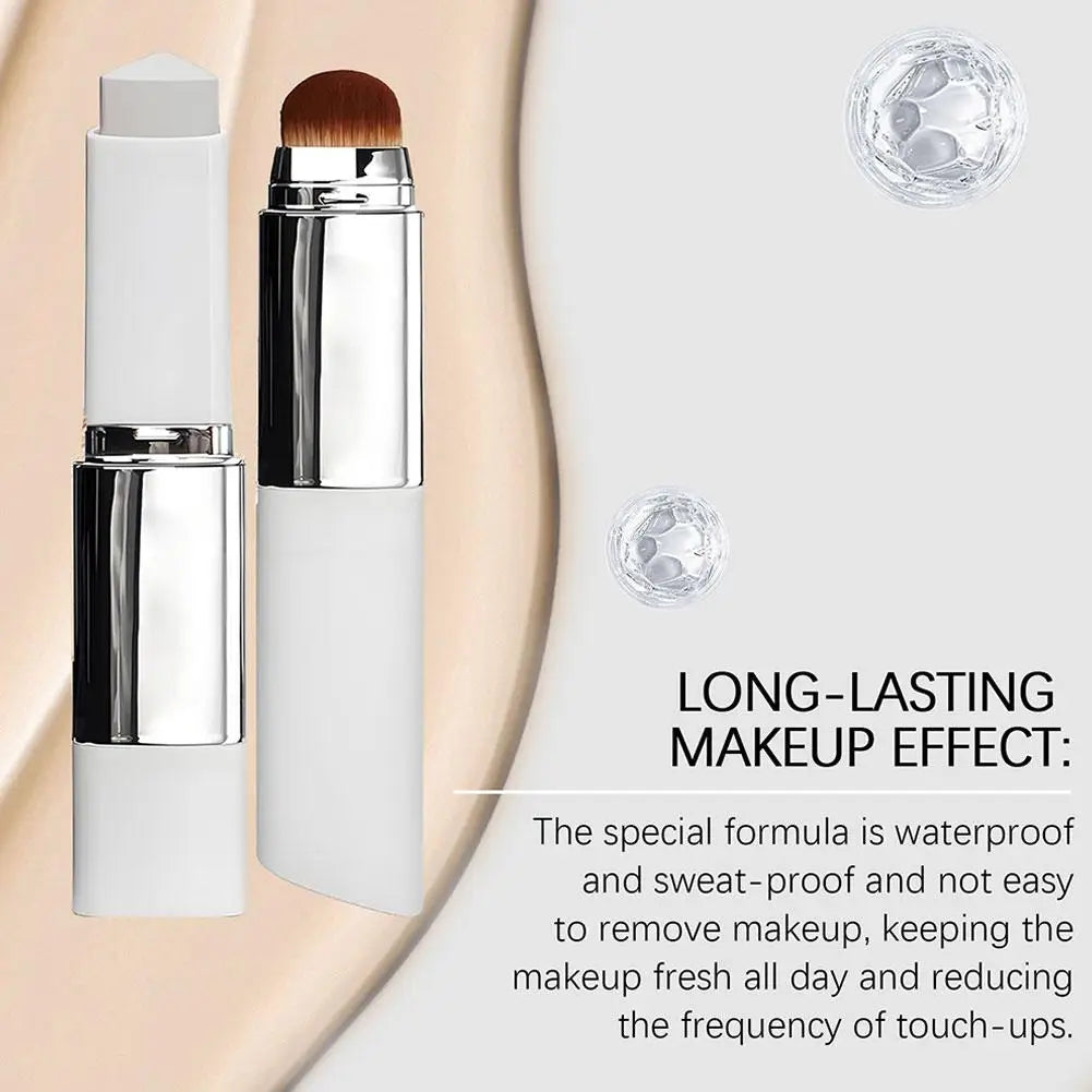 Color-Changing Foundation Stick With Detachable Brush 2-in-1 Multifunctional Lightweight Brighten Matte Foundation Base Makeup