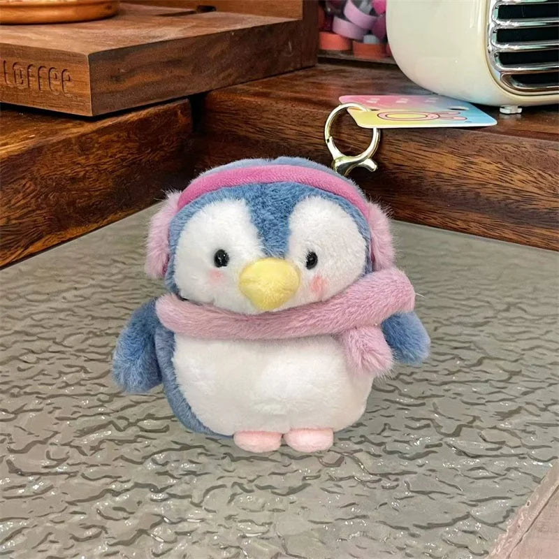 Funny Cute Plush Penguin Headphone Case For Apple Airpods 4 3 2 Pro Cover Kawaii Fur Fluffy Headset Cases for Airpod Pro2 Funda
