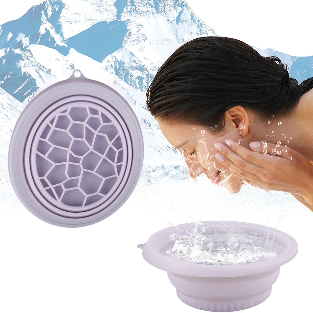 Foldable Silicone Ice Bath Tray Cold Therapy Portable Cryo Skin Tool Travel Beauty Bowl Facial Tool Face Ice Bath Water Chiller