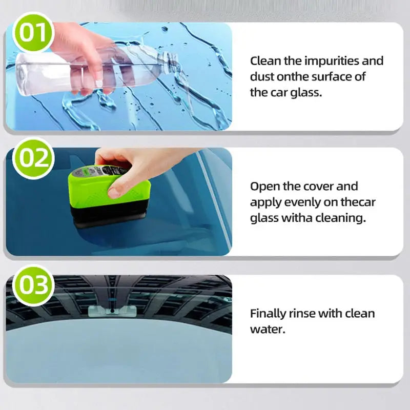 Car Glass Oil Film Remover Automotive Glass Sponge Cleaning Brush Front Inner Windshield Glass Oil Film Cleaner For Car Cleaning