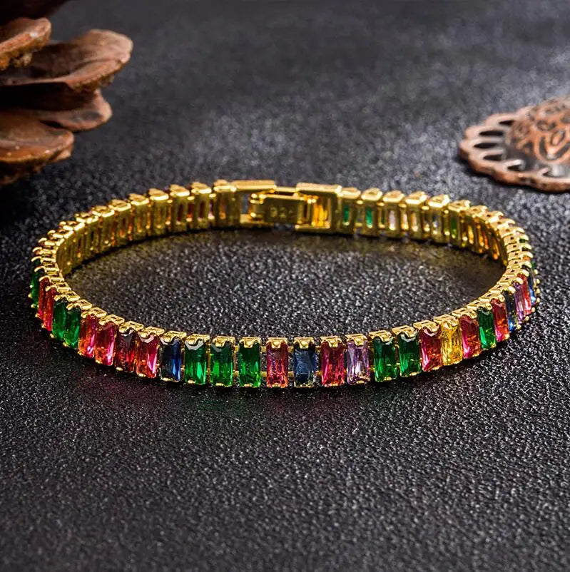 Real Moissanite Bracelet Sparkling S925 Sterling Silver Luxury Diamond Jewelry