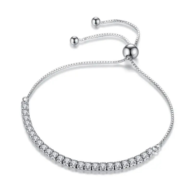 Real Moissanite Bracelet Sparkling S925 Sterling Silver Luxury Diamond Jewelry