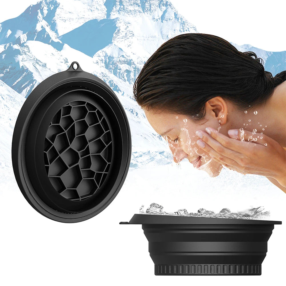 Foldable Silicone Ice Bath Tray Cold Therapy Portable Cryo Skin Tool Travel Beauty Bowl Facial Tool Face Ice Bath Water Chiller