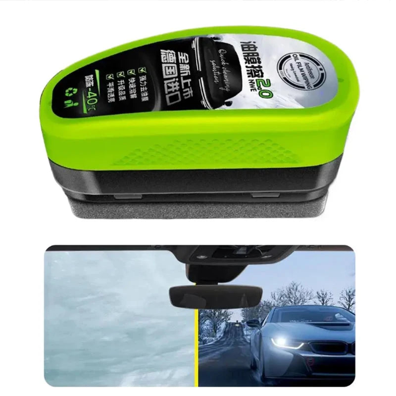 Car Glass Oil Film Remover Automotive Glass Sponge Cleaning Brush Front Inner Windshield Glass Oil Film Cleaner For Car Cleaning