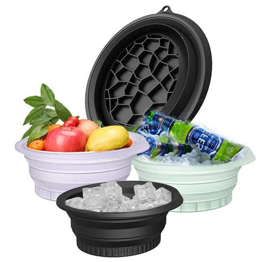 Foldable Silicone Ice Bath Tray Cold Therapy Portable Cryo Skin Tool Travel Beauty Bowl Facial Tool Face Ice Bath Water Chiller