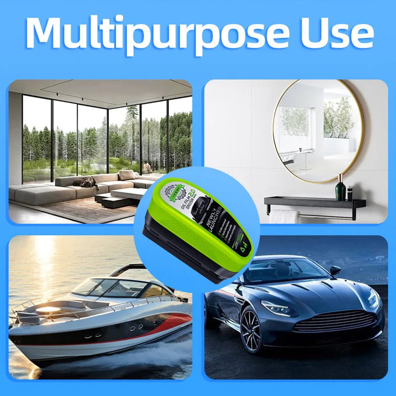 Car Glass Oil Film Remover Automotive Glass Sponge Cleaning Brush Front Inner Windshield Glass Oil Film Cleaner For Car Cleaning
