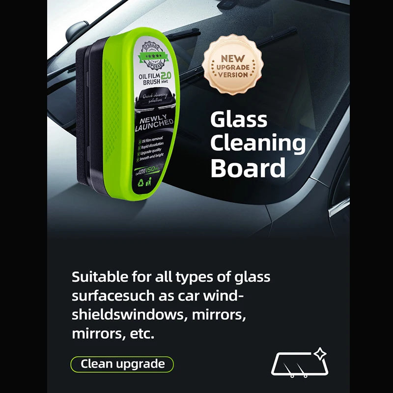 Car Glass Oil Film Remover Automotive Glass Sponge Cleaning Brush Front Inner Windshield Glass Oil Film Cleaner For Car Cleaning