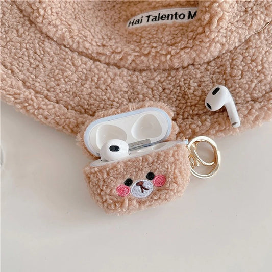 Cute Plush Teddy Bear with Pendant Wireless Bluetooth Earphone Case Suitable for Airpods1/2/3/4/pro Fashion Earphone Accessories