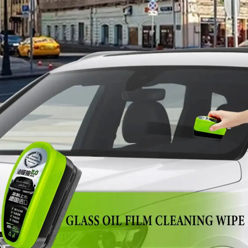 Car Glass Oil Film Remover Automotive Glass Sponge Cleaning Brush Front Inner Windshield Glass Oil Film Cleaner For Car Cleaning